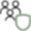 Green shield outline on black background. Security and privacy benefits.